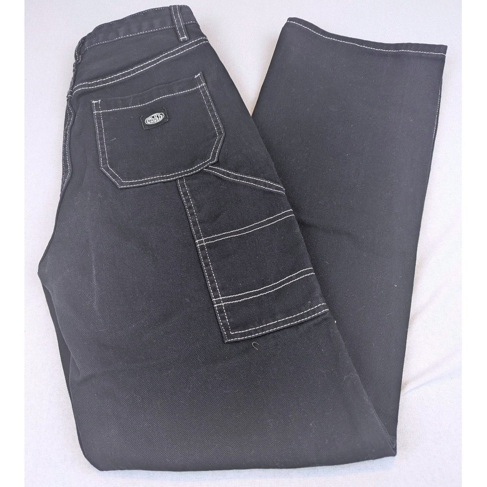 PacSun Womens Sz 27 BF Carpenter Jeans Black High Rise Straight Leg Skater Baggy